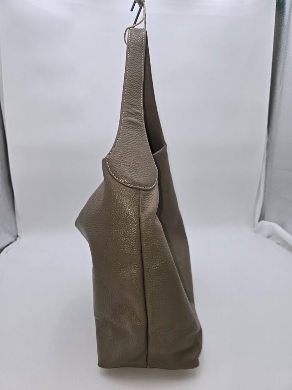 Dooney & Bourke Taupe Pebbled Leather Hobo Shoulder Bag Lock Sac - Picture 3 of 14